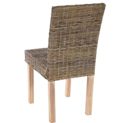 6er-Set Esszimmerstuhl Korbstuhl Stuhl Küchenstuhl Littau, Kubu-Rattan