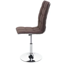 2er-Set Esszimmerstuhl MCW-C41, Stuhl Küchenstuhl, höhenverstellbar drehbar, Stoff/Textil MVG ~ braun