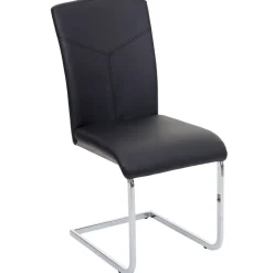 6er-Set Esszimmerstuhl MCW-F36, Freischwinger Küchenstuhl Konferenzstuhl ~ Kunstleder, schwarz