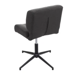 2er-Set Esszimmerstuhl MCW-H42, Drehstuhl Küchenstuhl, höhenverstellbar drehbar ~ Stoff/Textil dunkelgrau, Fuß schwarz