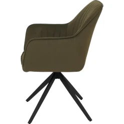 2er-Set Esszimmerstuhl MCW-L79, Küchenstuhl Lehnstuhl Stuhl Armlehnen, drehbar Auto-Position Stoff/Textil ~ grün