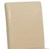 4er-Set Esszimmerstuhl Stuhl Küchenstuhl Littau ~ Leder, creme dunkle Beine