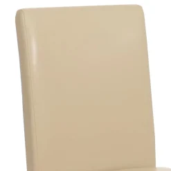 4er-Set Esszimmerstuhl Stuhl Küchenstuhl Littau ~ Leder, creme dunkle Beine