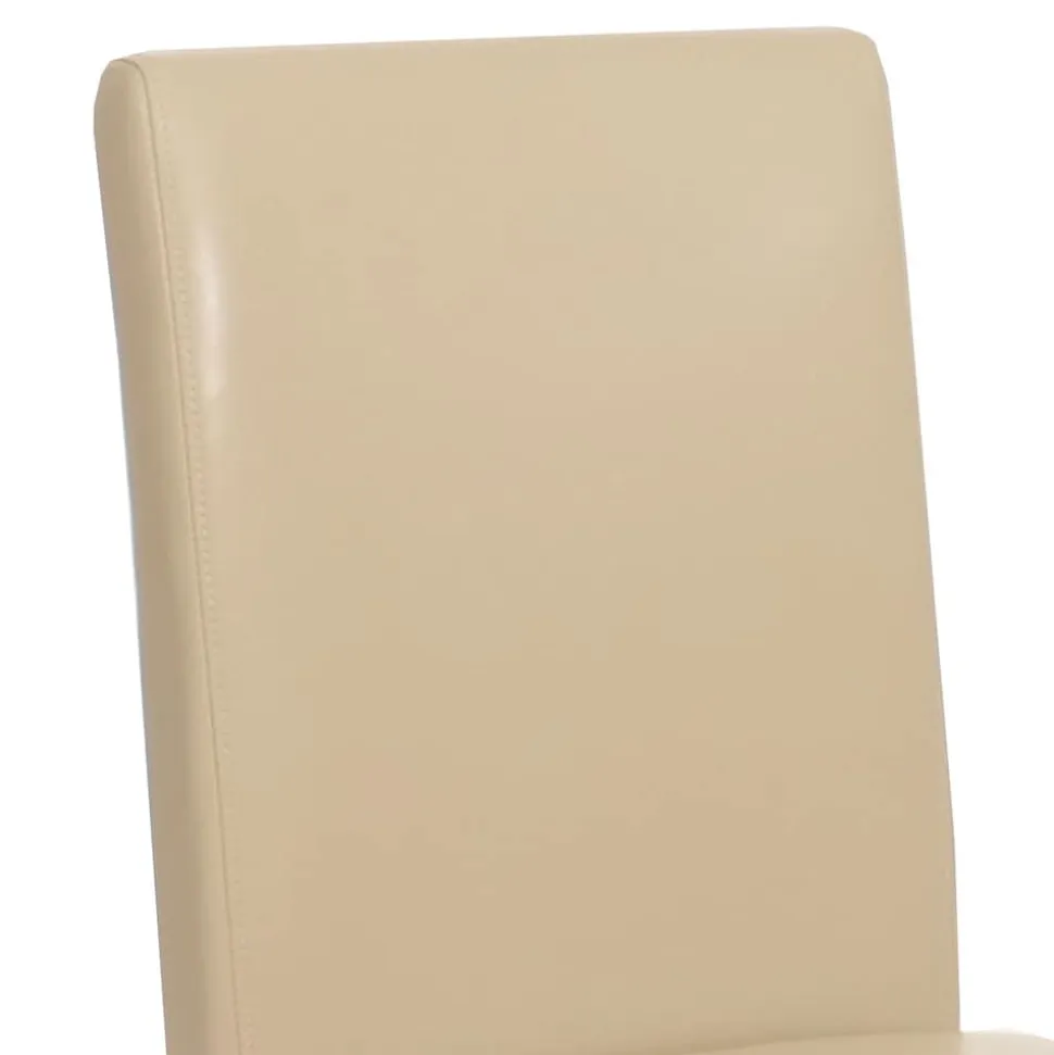 4er-Set Esszimmerstuhl Stuhl Küchenstuhl Littau ~ Leder, creme dunkle Beine