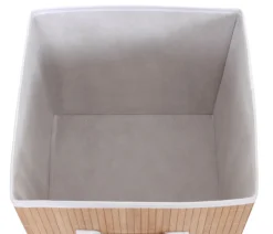 4er-Set Faltbox MCW-C21, Korb Aufbewahrungskorb Ordnungsbox Sortierbox Aufbewahrungsbox, Bambus 32x32x32cm ~ naturfarben