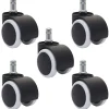 5er-Set Hartbodenrollen MCW-H86, Bürostuhl-Rollen Stuhlrollen, 150kg belastbar Ø 11mm ~ weiß