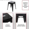 2er-Set Hocker MCW-A73, Metallhocker Sitzhocker, Metall Industriedesign stapelbar ~ grau