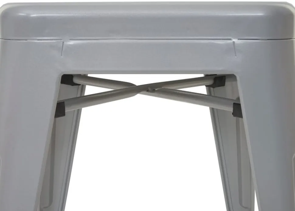 2er-Set Hocker MCW-A73, Metallhocker Sitzhocker, Metall Industriedesign stapelbar ~ grau