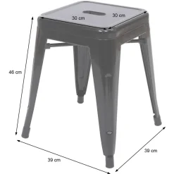 4er-Set Hocker MCW-A73, Metallhocker Sitzhocker, Metall Industriedesign stapelbar ~ rot