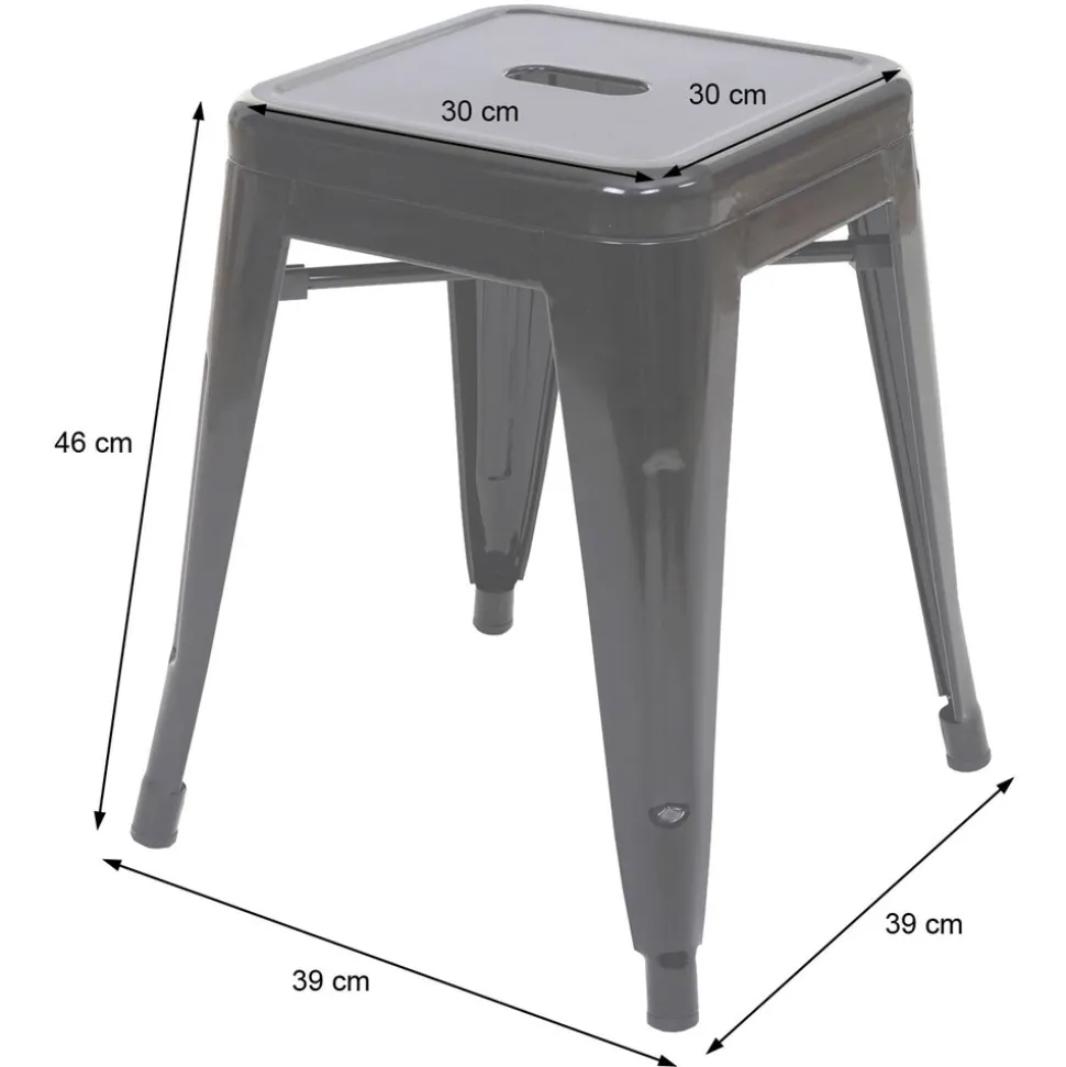 4er-Set Hocker MCW-A73, Metallhocker Sitzhocker, Metall Industriedesign stapelbar ~ rot