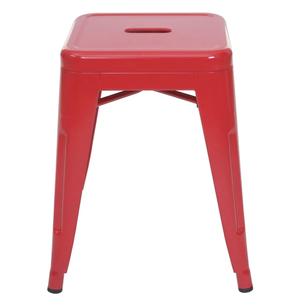 4er-Set Hocker MCW-A73, Metallhocker Sitzhocker, Metall Industriedesign stapelbar ~ rot