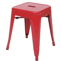 4er-Set Hocker MCW-A73, Metallhocker Sitzhocker, Metall Industriedesign stapelbar ~ rot