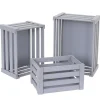 3er Set Holzkiste MCW-C56, Weinkiste Dekokiste Aufbewahrungskiste Obstkiste, Shabby-Look Vintage ~ grau, shabby