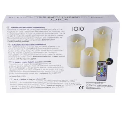 3er Set IOIO LED 48 Echtwachskerzen mit Farbwechsel und Fernbedienung