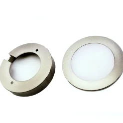 3er Set LED Einbauspot Unterbauspot Edelstahl gebürstet 12VDC 3 Watt Warmweiß 6,3 cm Ø Einbaustrahler für Möbel inkl. Aufsatzring