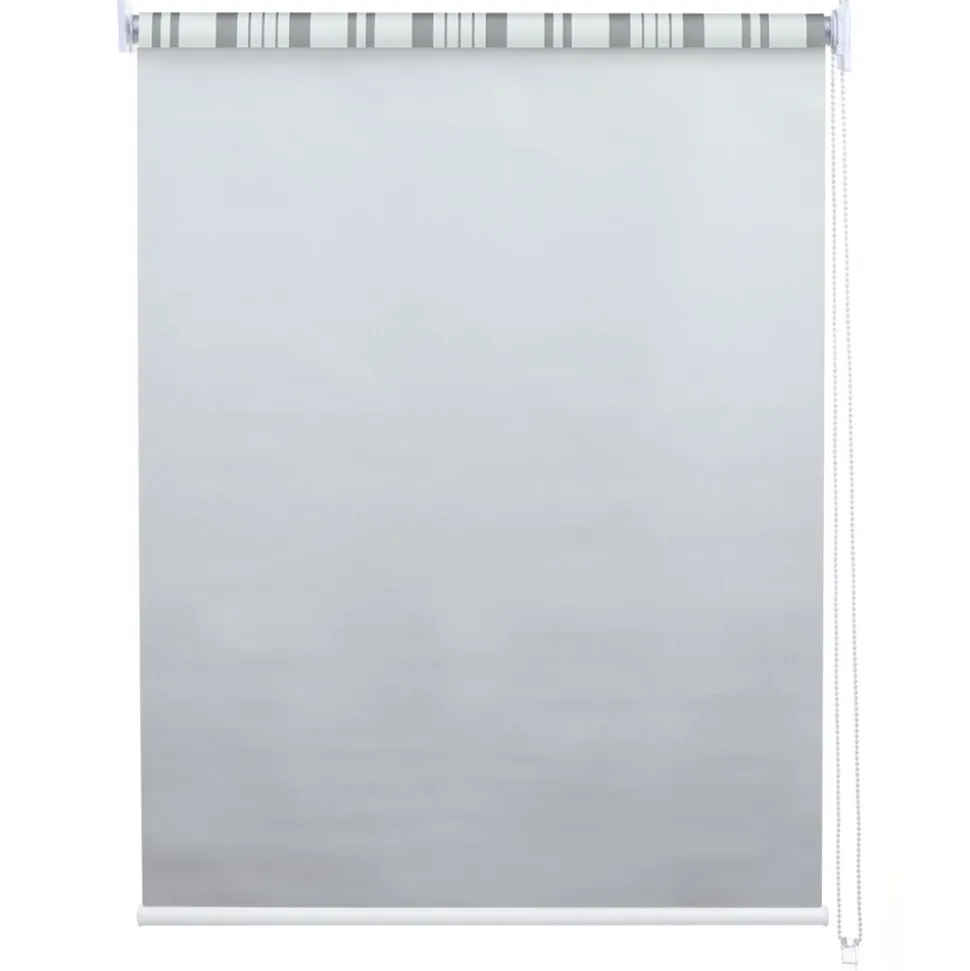 4er-Set Rollo MCW-D52, Fensterrollo Seitenzugrollo Jalousie, 100x160cm Sonnenschutz blickdicht ~ grau/weiß