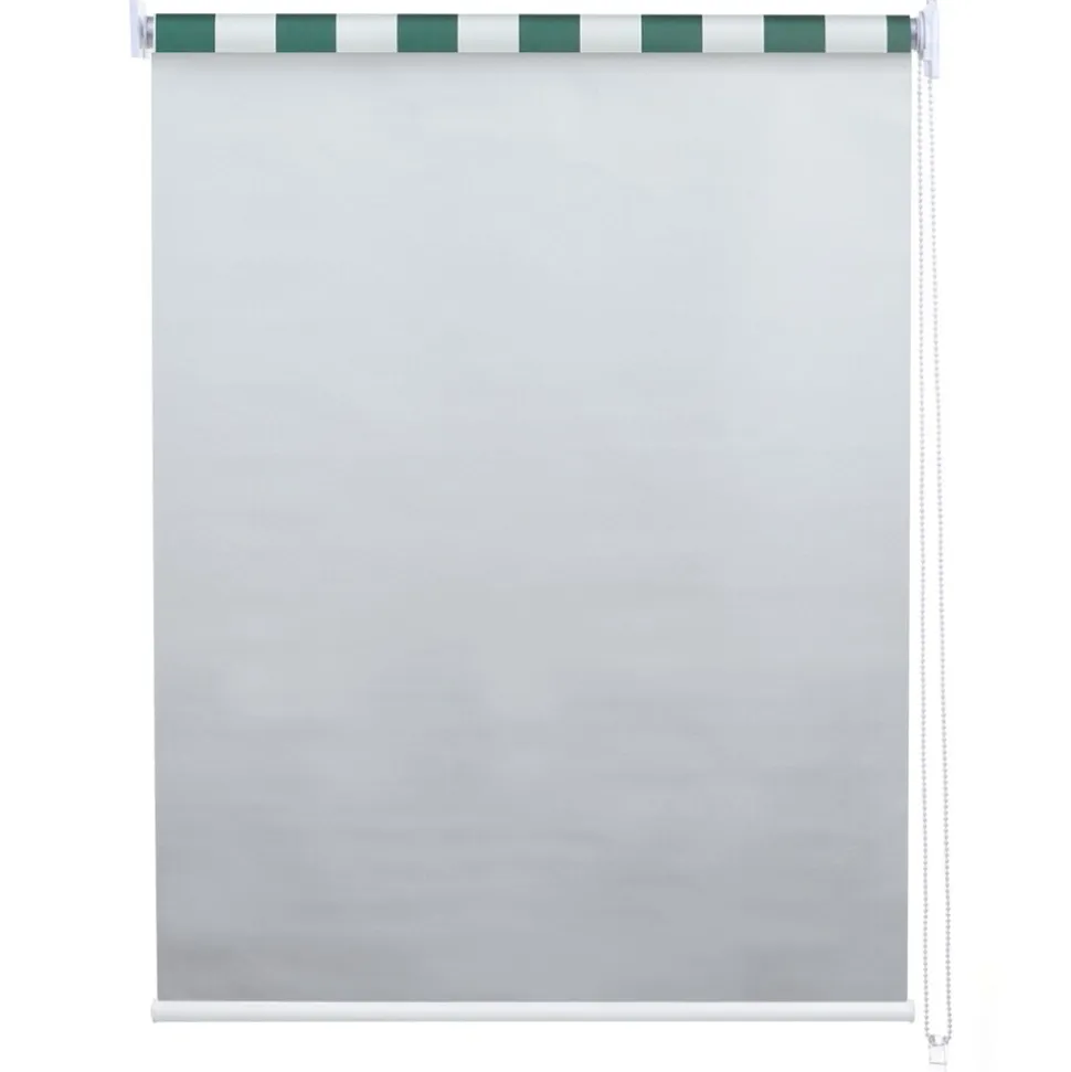 2er-Set Rollo MCW-D52, Fensterrollo Seitenzugrollo Jalousie, 100x160cm Sonnenschutz blickdicht ~ grün/weiß