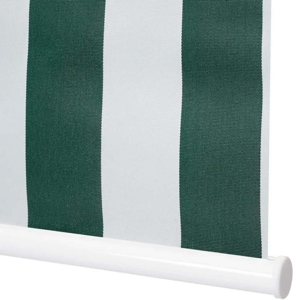 2er-Set Rollo MCW-D52, Fensterrollo Seitenzugrollo Jalousie, 100x160cm Sonnenschutz blickdicht ~ grün/weiß