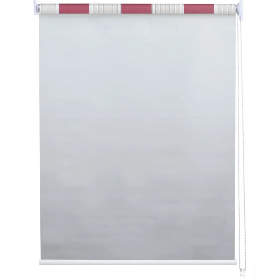 2er-Set Rollo MCW-D52, Fensterrollo Seitenzugrollo Jalousie, 120x230cm Sonnenschutz blickdicht ~ rot/weiß/beige