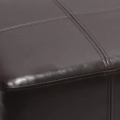 2er-Set Sitzhocker Carrara, Leder + Kunstleder, 36x36x36cm MVG-zertifiziert ~ braun