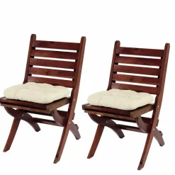 6er-Set Sitzkissen Milano, Stuhlkissen Kissen, 41x38x8cm ~ creme