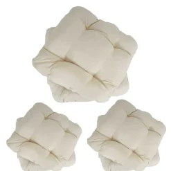 6er-Set Sitzkissen Milano, Stuhlkissen Kissen, 41x38x8cm ~ creme