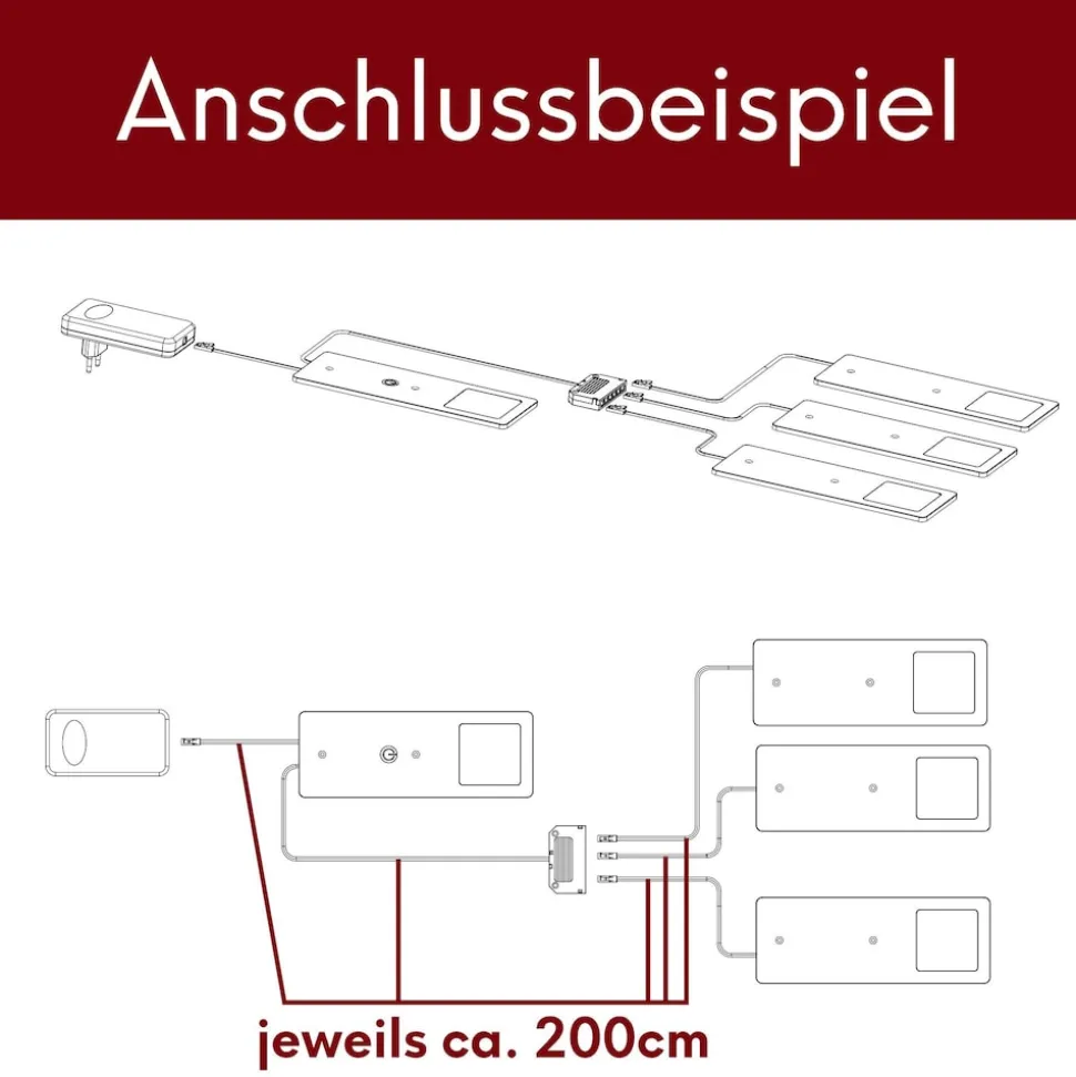 4er Set Unterbauleuchte TooFlat neutralweiß