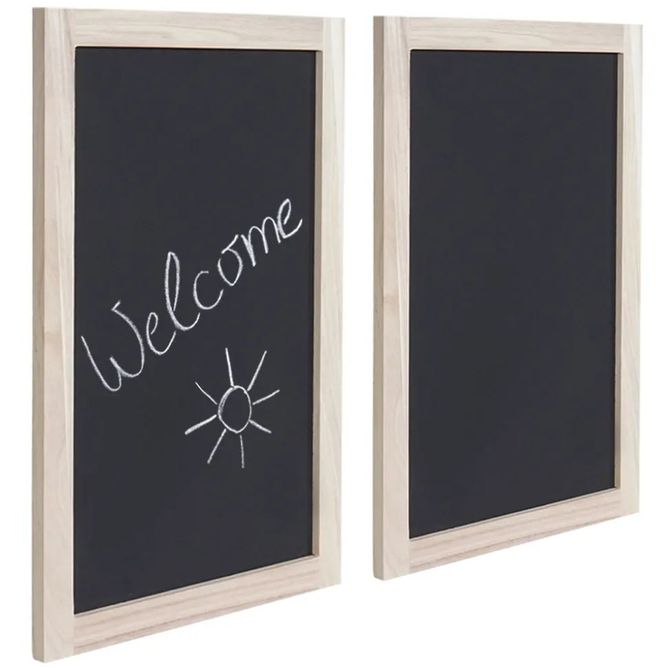 2er-Set Wandtafel MCW-C18, Kreidetafel Schreibtafel Schiefertafel Dekotafel Notiztafel ~ 60x40cm