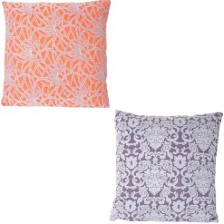 2er Set Zierkissen Barock + Blumen, Sofakissen Deko-Kissen mit Füllung 45x45cm