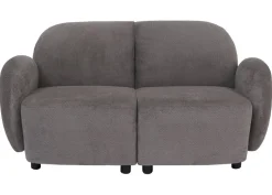 2er-Sofa MCW-P33, 2-Sitzer Couch Loungesofa, Stoff/Textil Chenille (330 g/m²) Öko-Tex ~ hellgrau