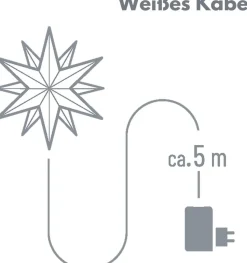 2er Sparset Weihnachtssterne LED Dekosterne 25cm Weiss für AUSSEN Kabel mit Trafo 3D Stern 18 Zackig Leuchtstern Weihnachtslicht Winterbeleuchtung 3D Stern Weihnachtslicht