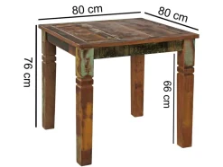 Esstisch quadratisch 80cm Massivholz Shabby Tisch Esszimmertisch Küchentisch