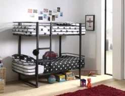 Etagenbett Metall Oscar, 2 Liegeflächen 90 x 200 cm, Schwarz