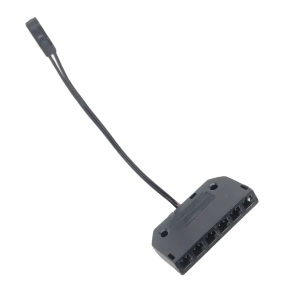 6-Fach-Verteiler für bestehende Leuchten-Sets, schwarz, 10cm Kabellänge