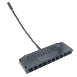 10-Fach-Verteiler für bestehende Leuchten-Sets, schwarz, 10cm Kabellänge