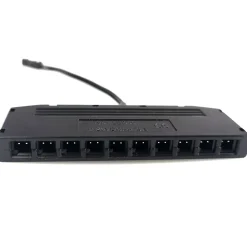 10-Fach-Verteiler für bestehende Leuchten-Sets, schwarz, 10cm Kabellänge