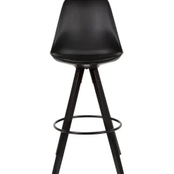 FineBuy 2er Set Barhocker Schwarz Tresenhocker Kunstleder mit Lehne Barstuhl