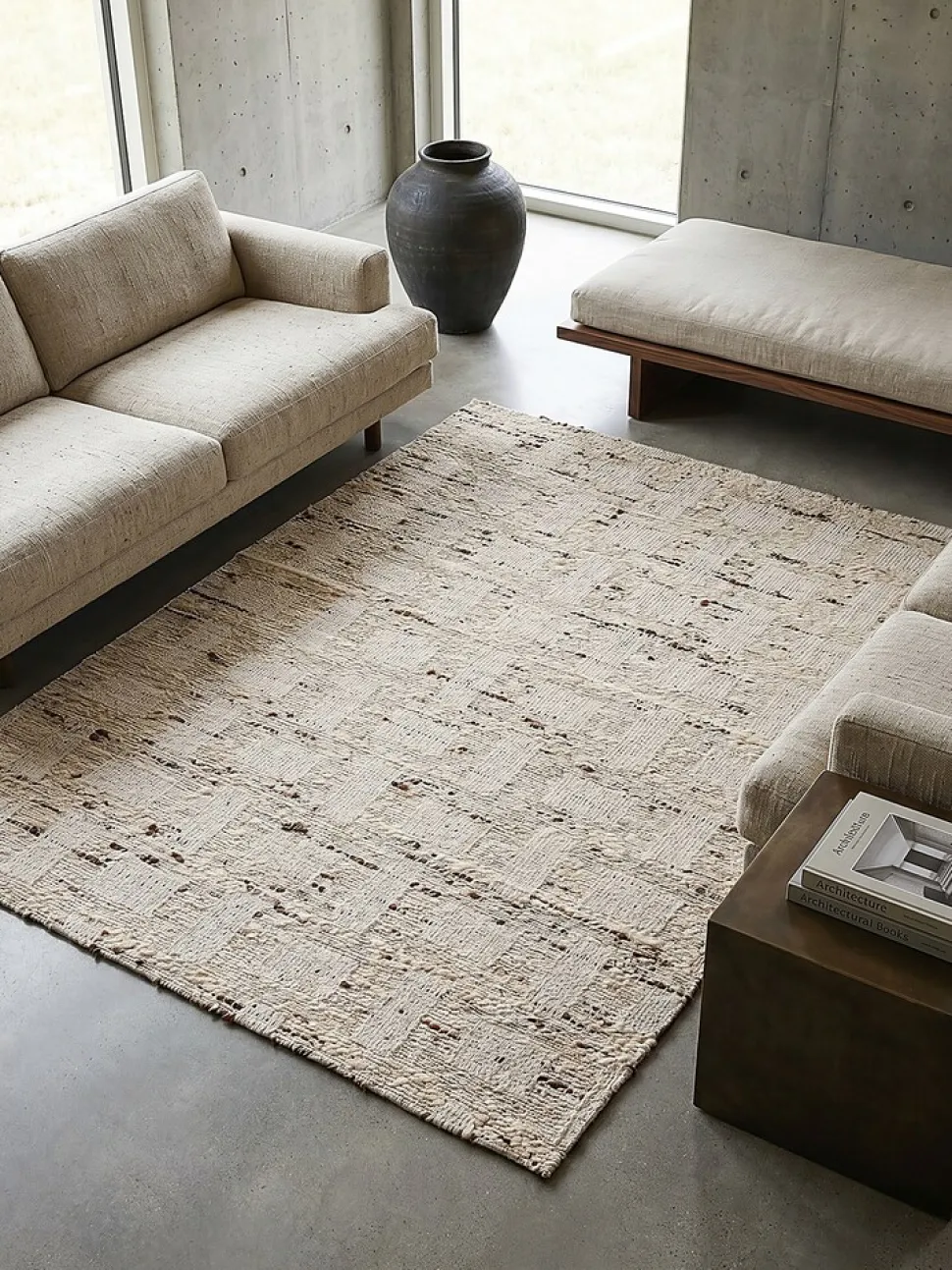 Flachgewebe-Teppich geometrisch Natur 140 x 200 cm - ELIN | Kadima