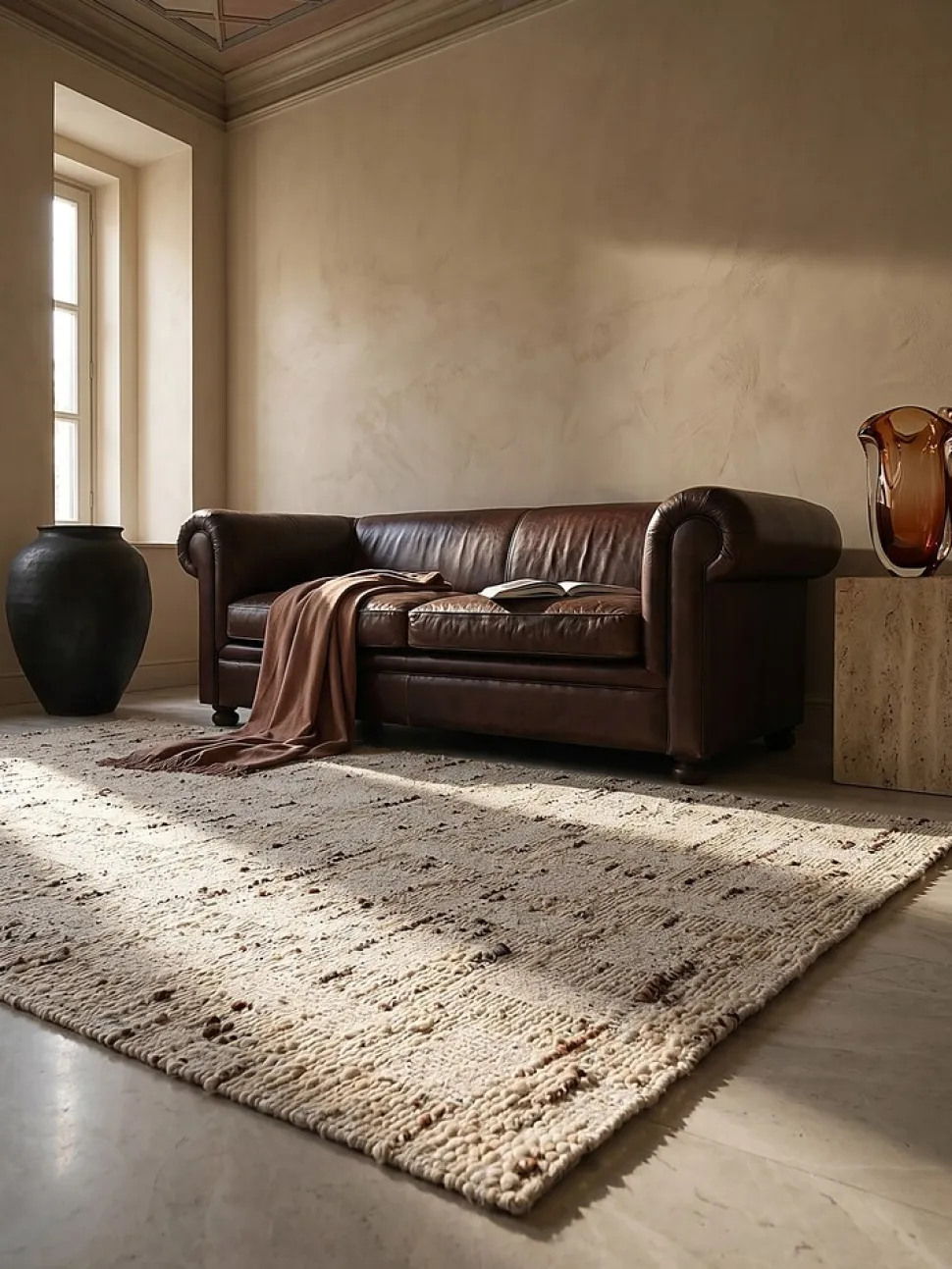 Flachgewebe-Teppich geometrisch Natur 140 x 200 cm - ELIN | Kadima