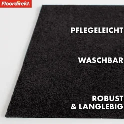 Floordirekt Fußmatte | Domenico | Stilvolle und praktische Schmutzfangmatte | Schwarz