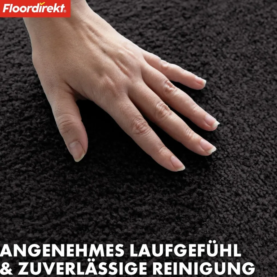 Floordirekt Fußmatte | Domenico | Stilvolle und praktische Schmutzfangmatte | Schwarz