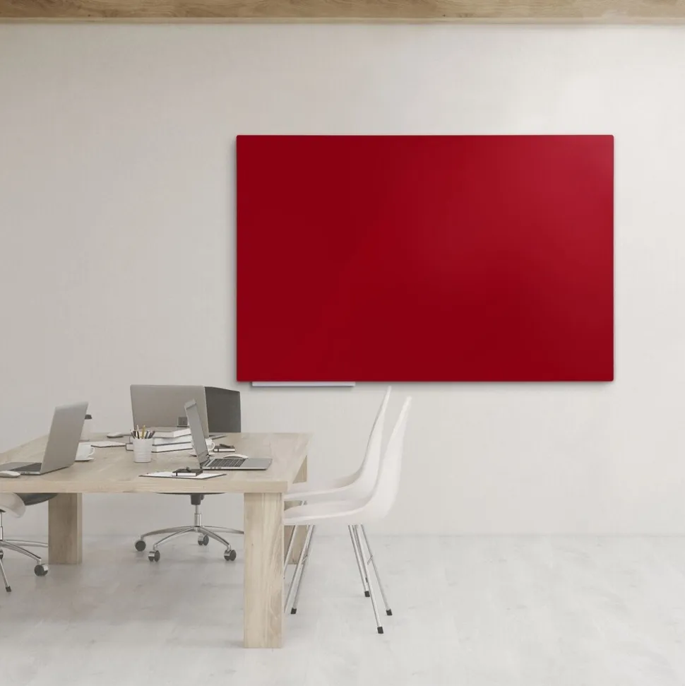 floordirekt Magnetisches Glas-Whiteboard | Rot