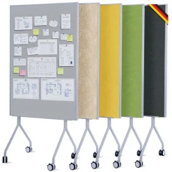Floordirekt Mobile Präsentationstafel | Giant | Doppelseite Filztafel 80 x 120 cm