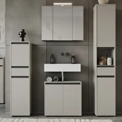 Hochschrank HAMBURG Soft-Close Modern 33x181x34 cm Steingrau