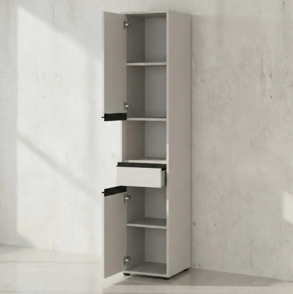 Hochschrank HAMBURG Soft-Close Modern 33x181x34 cm Steingrau