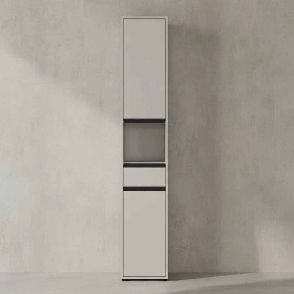 Hochschrank HAMBURG Soft-Close Modern 33x181x34 cm Steingrau