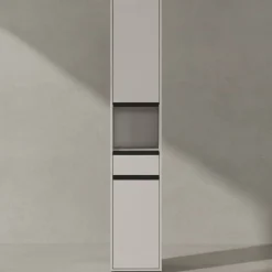Hochschrank HAMBURG Soft-Close Modern 33x181x34 cm Steingrau