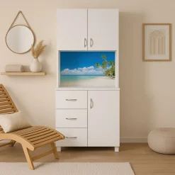 HTI-Living Badschrank Blanca Wellness Motiv Palmen