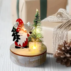 HTI-Living Beleuchtete Weihnachtsdeko Weihnachtswichtel mit Geschenk
