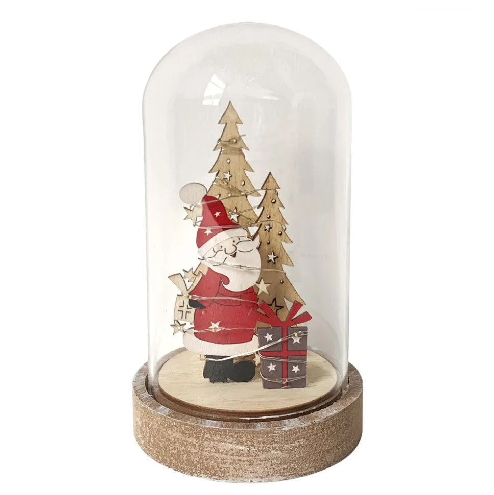 HTI-Living Beleuchtete Weihnachtsdekoration Weihnachtsmann mit Geschenk